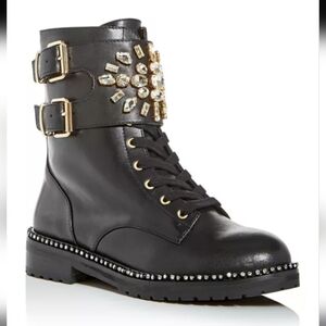 New Kurt Geiger London Stoop Embellished Combat Boots